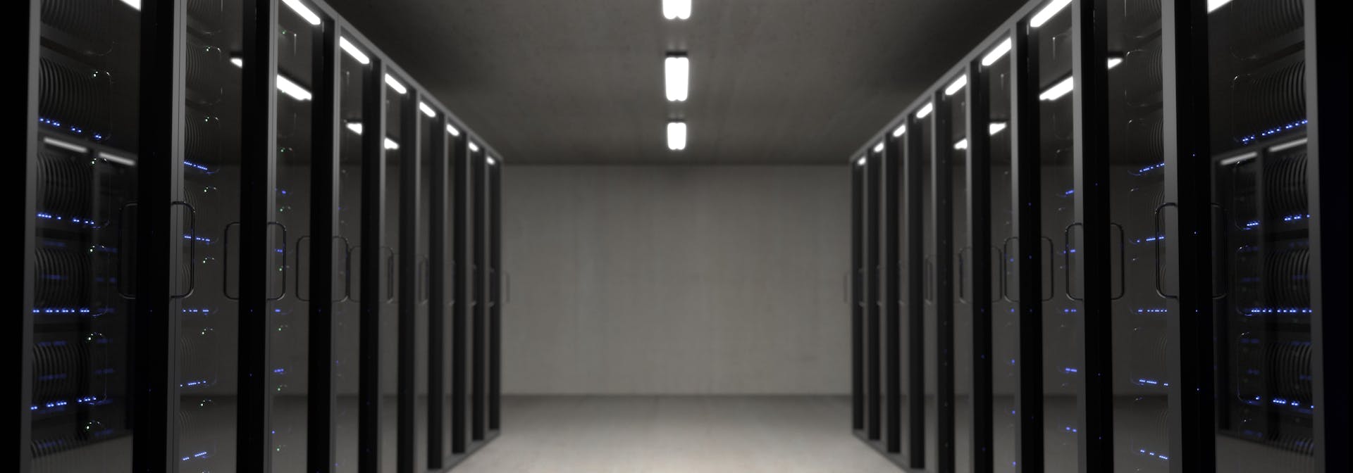Data center server racks representing physical infrastructure security for source code protection
